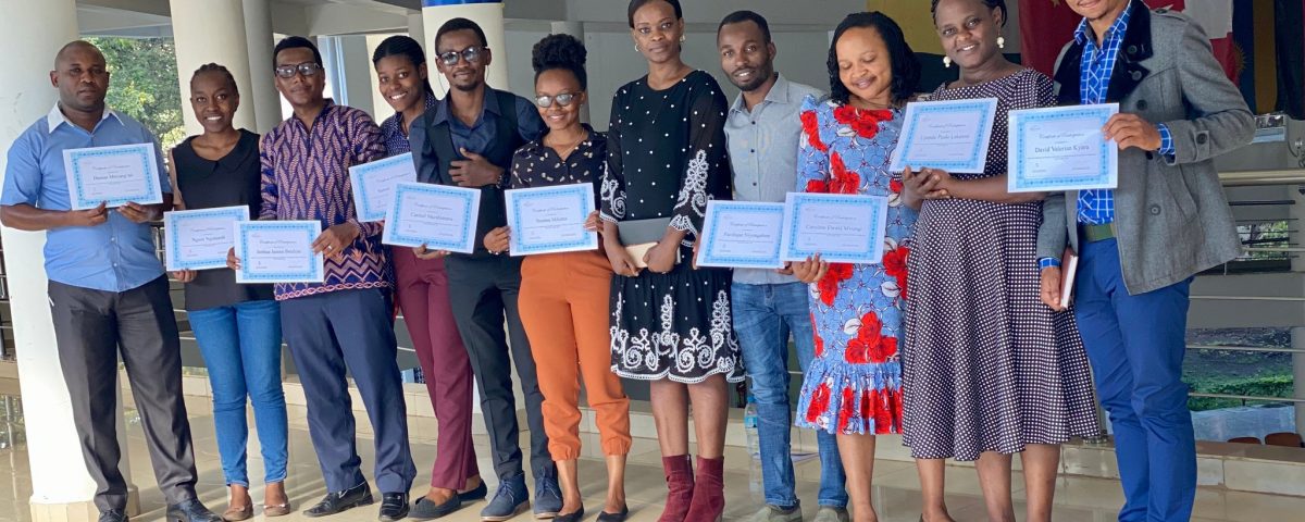 French learners presenting their certificates